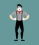 Mime angry. pantomime evil. mimic aggressive. Vector illustration