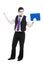 Mime businessman with clipboard