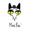 Mime fox cartoon style logotype.