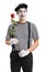 Mime holding a red rose