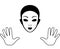 Mime Mask and Hands Silhouette