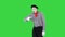 Mime pretending to be drunk having two shots of imaginary drink on a Green Screen, Chroma Key.