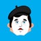 Mime sad emotion avatar. pantomime sorrowful emoji. mimic fsce.