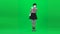 Mime woman calling someone through shout. Chroma key. Full length.