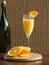 Mimosa, Orange Slices & Champagne Bottle