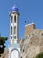Minaret of Al Khor Mosque and Al Mirani Fort, Muscat