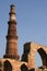 A minaret and archs were built in the main courtyard of Qutb minar in New Delhi (India)