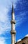 Minaret Blue mosque in Istanbul