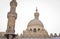 the minaret and dome scene of al-azhar mosque at cairo