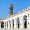 Minaret of historic Al Hakim Mosque known as The Enlightened Mosque, Moez Street, Old Cairo, Egypt