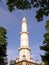Minaret in the Lednice Valtice area, top part, in sunlight, Czech Republic