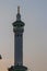Minaret of Masjid Haram from Mecca - Saudi Arabia. Evening time. Iftar time in Ramadan.