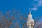 Minaret mosque with blue background