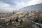 Minaret, mosque and houses of Bursa, Turkey