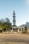 Minaret of Sharif Hussein bin Ali Mosque in Aqaba, Jordan in the early morning