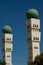 Minarets of the Grande Mosquee El Hadji Omar Al Foutiyou.