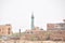 Minarets of Islamic mosques from the `Lamab` and `Rimila` neighborhoods in Khartoum, Sudan in the neighborhoods inhabited by middl