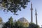 Minarets of Ortakoy Mosque in Istanbul Turkey.