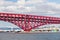 Minato Bridge red bridged in Osaka port