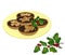 Mince pies on a plate vector