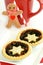 Mince tarts with hot chocolate