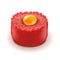 Minced meat and raw egg tartar dish isolated vector