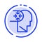 Mind, Autism, Disorder, Head Blue Dotted Line Line Icon