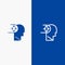 Mind, Autism, Disorder, Head Line and Glyph Solid icon Blue banner Line and Glyph Solid icon Blue banner
