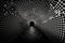 mind-bending optical illusion of a spinning tunnel, with the stars visible in the background