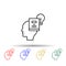 Mind, Book, lightbulb multi color style icon. Simple thin line, outline vector of creative thinking icons for ui and ux, website