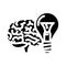 mind brain human glyph icon vector illustration