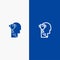 Mind, Brian, Award, Head Line and Glyph Solid icon Blue banner Line and Glyph Solid icon Blue banner