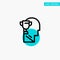 Mind, Brian, Award, Head turquoise highlight circle point Vector icon