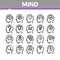 Mind Collection Elements Signs Vector Icons Set