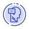 Mind, Dialog, Inner, Head Blue Dotted Line Line Icon