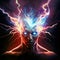 Mind Explosion, Mega Energy Brain, Angry Concept, Generative Ai Illustration