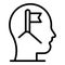 Mind flag mentor icon, outline style