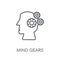 Mind gears linear icon. Modern outline Mind gears logo concept o