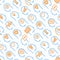 Mind process seamless pattern with thin line icons