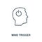 Mind Trigger icon. Line style element from personality collection. Thin Mind Trigger icon for templates, infographics and more