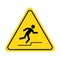 Mind your step icon. Trip, stumble caution sign with fall pictogram man. Warning, danger, yellow triangle sign