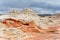 Mindblowing shapes and colors of moonlike sandstone formations in White Pocket, Arizona, USA