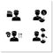 Mindful eating glyph icons set