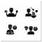 Mindful eating glyph icons set
