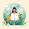 Mindful Medicine - Serene Healthcare Professional Surrounded by Vibrant Plants