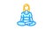 mindfulness meditation color icon animation