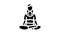 mindfulness meditation glyph icon animation