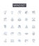 Mindset line icons collection. Headquarters, Command, Operations, Center, Strategic, Deployment, Location vector and
