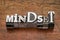 Mindset word in metal type