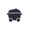 minecart icon, mine wagon with coal